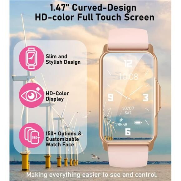 Smart Watch Health Fitness Tracker with 24/7 Heart Rate  Sleep Monitor - Picture 2 of 8